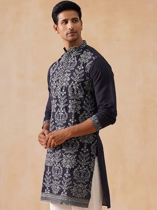 Embroidered Straight Kurta For Men