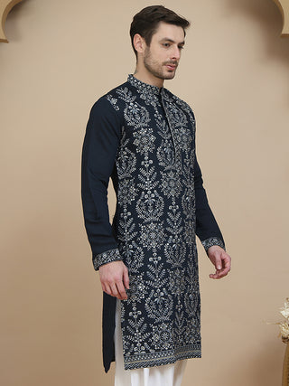 Embroidered Silk Blend Kurtas