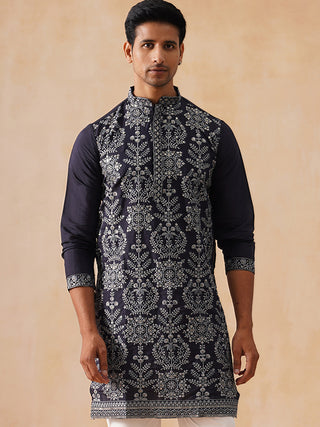 Embroidered Straight Kurta For Men