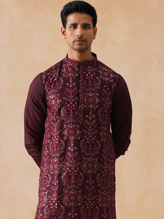 Embroidered Straight Kurta For Men