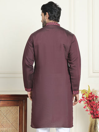 Embroidered Straight Kurtas For Men