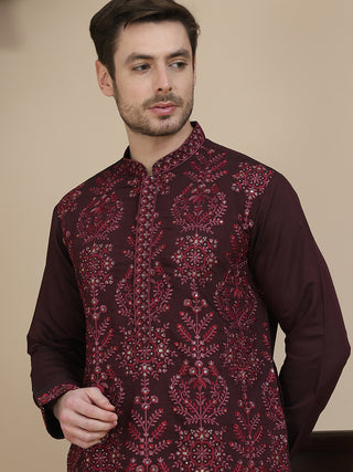 Embroidered Silk Blend Kurtas