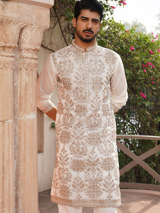 Embroidered Straight Kurtas For Men