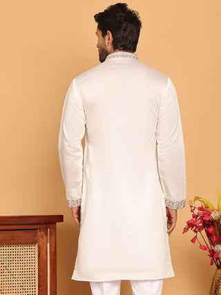 Embroidered Straight Kurtas For Men