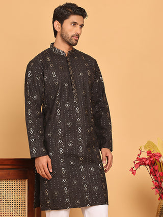 Men's Sequins Embroidered Kurtas.