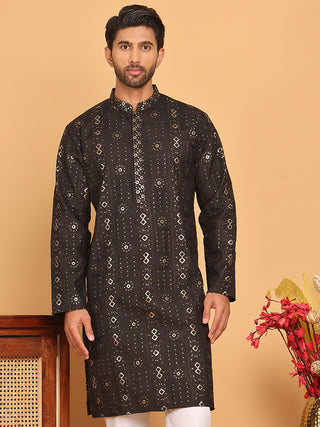 Men's Sequins Embroidered Kurtas.