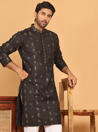 Men's Sequins Embroidered Kurtas.