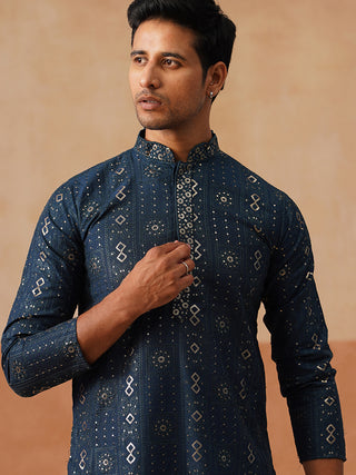 Men's Sequins Embroidered Kurta