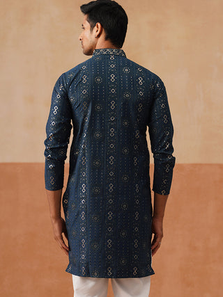 Men's Sequins Embroidered Kurta
