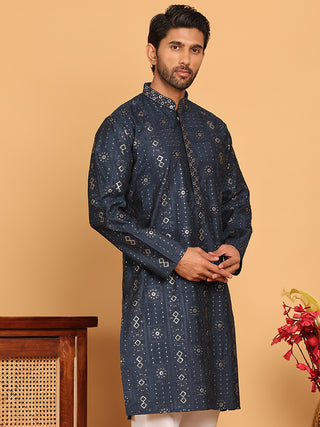 Men's Sequins Embroidered Kurtas.