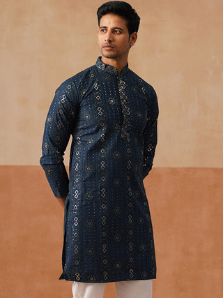 Men's Sequins Embroidered Kurta