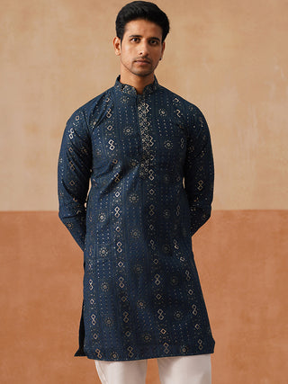 Men's Sequins Embroidered Kurta