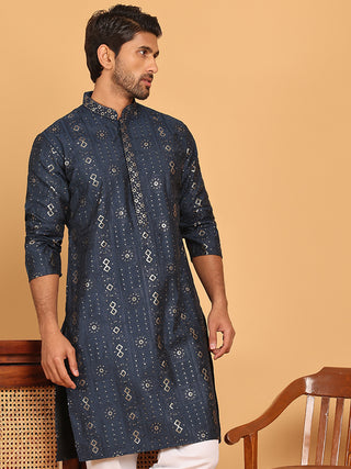 Men's Sequins Embroidered Kurtas.