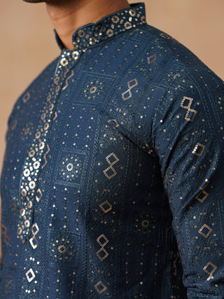 Men's Sequins Embroidered Kurta