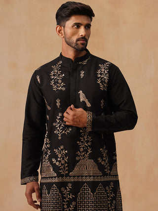 Embroidered Straight Kurta For Men