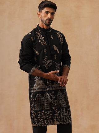 Embroidered Straight Kurta For Men