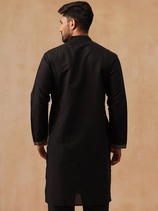 Embroidered Straight Kurta For Men