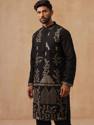 Embroidered Straight Kurta For Men