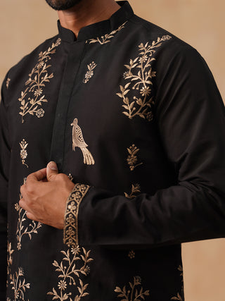 Embroidered Straight Kurta For Men