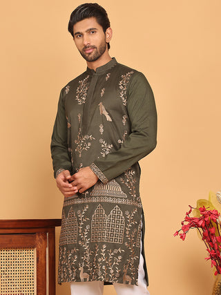 Embroidered Straight Kurtas For Men