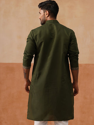 Embroidered Straight Kurta For Men