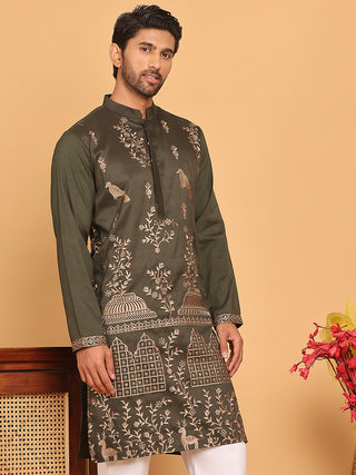 Embroidered Straight Kurtas For Men