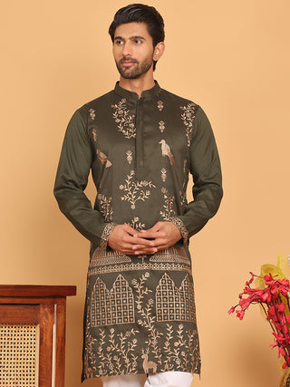 Embroidered Straight Kurtas For Men