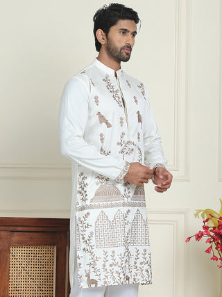 Embroidered Straight Kurtas For Men