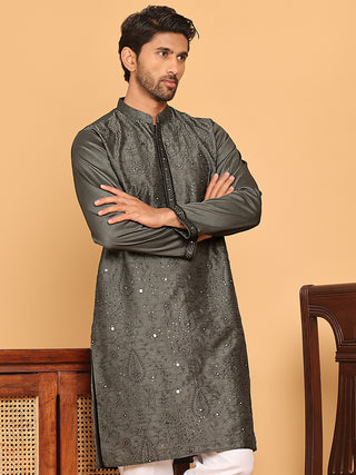 Embroidered & Sequins straight Kurtas