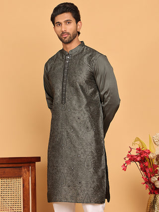 Embroidered & Sequins straight Kurtas