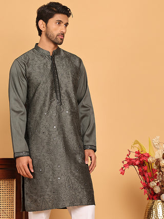 Embroidered & Sequins straight Kurtas