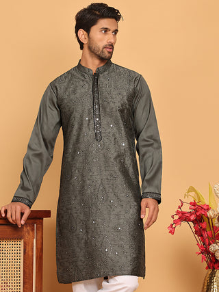 Embroidered & Sequins straight Kurtas