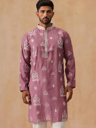 Embroidered Silk Blend Kurta