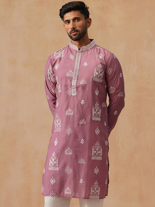 Embroidered Silk Blend Kurta