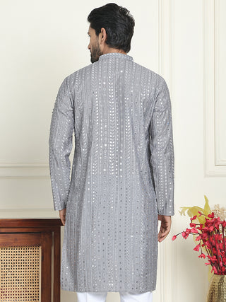 Embroidered Straight Kurtas For Men