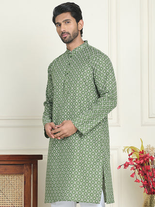 Men's Geometric Printed Kurtas.