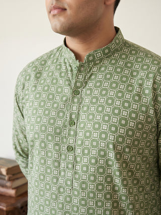 Men's Geometric Printed Kurta