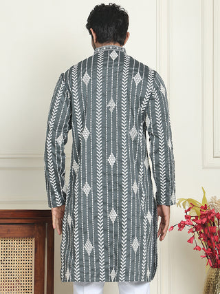 Embroidery and mirror work straight Kurtas.