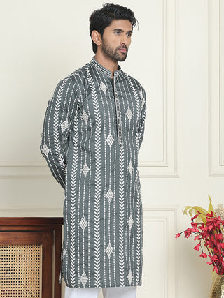 Embroidery and mirror work straight Kurtas.