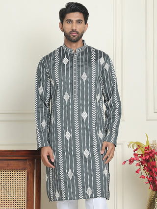 Embroidery and mirror work straight Kurtas.