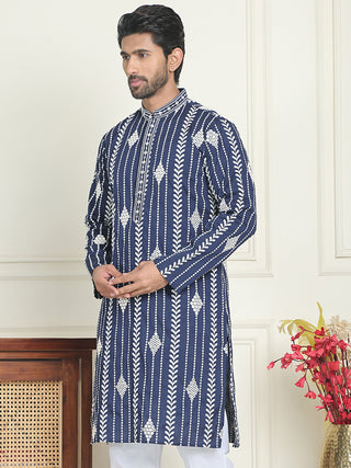 Embroidery and mirror work straight Kurtas.