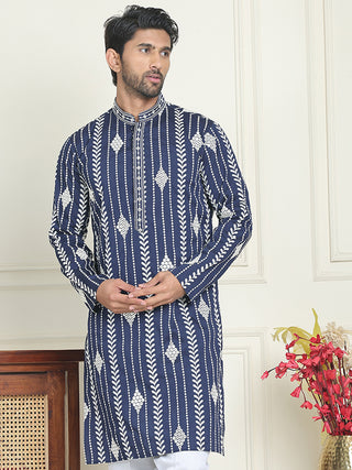 Embroidery and mirror work straight Kurtas.