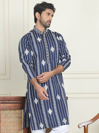 Embroidery and mirror work straight Kurtas.