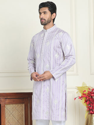 Embroidery and mirror work straight Kurtas.