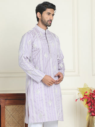 Embroidery and mirror work straight Kurtas.