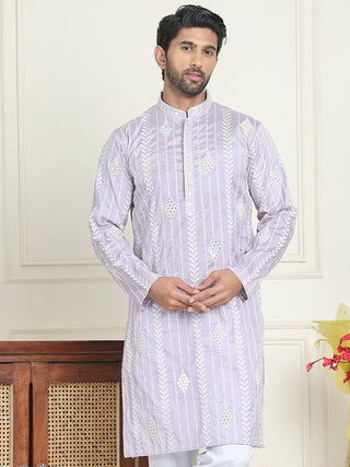 Embroidery and mirror work straight Kurtas.