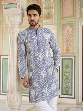 Embroidered Silk Blend Kurta
