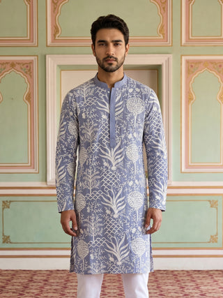 Embroidered Silk Blend Kurta