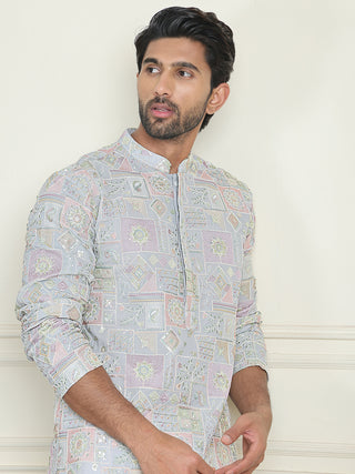 Embroidered Straight Kurtas For Men