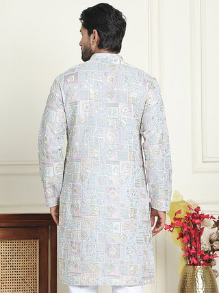 Embroidered Straight Kurtas For Men